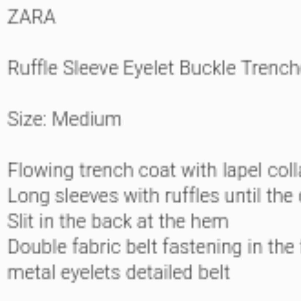 ZARA // ltd ed blogger fave ruffle detail metal grommet belt trench coat - Picture 13 of 16